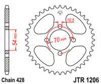 Звезда задняя JT JTR1206.42
