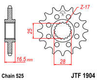 Зірка передня JT JTF1904.17