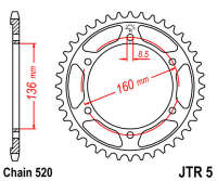 Звезда задняя JT JTR5.47