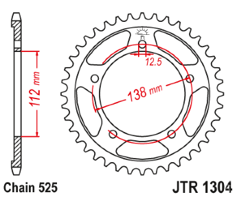 Зірка задня JT JTR1304.43