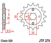 Звезда передняя JT JTF270.14