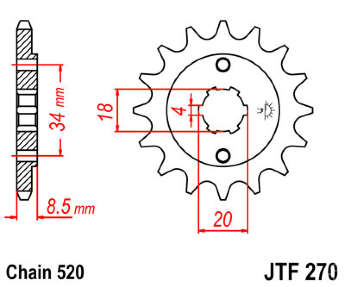 Звезда передняя JT JTF270.14