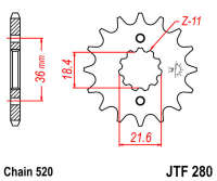 Звезда передняя JT JTF280.13