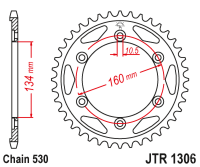 Звезда задняя JT JTR1306.40