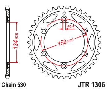 Звезда задняя JT JTR1306.40