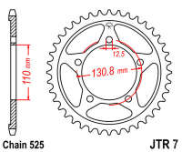 Звезда задняя JT JTR7.44