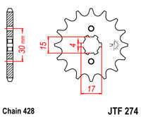 Звезда передняя JT JTF274.14