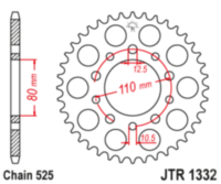 Звезда задняя JT JTR1332.40