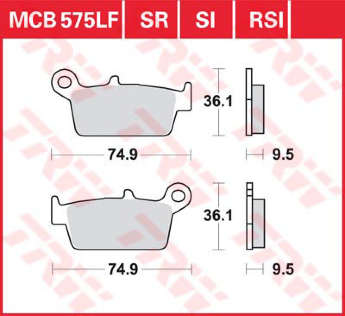 Гальмівні колодки TRW MCB575EC