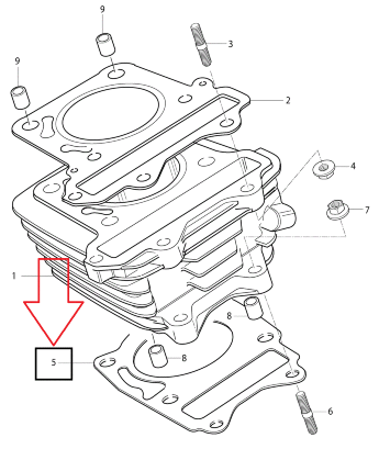 Прокладка циліндра HYOSUNG RT125D RX125D RX125SM
