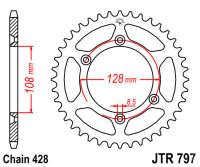 Звезда задняя JT JTR797.51