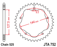 Звезда задняя легкосплавная JT JTA752.39