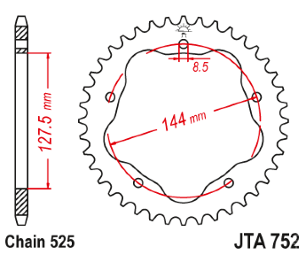 Звезда задняя легкосплавная JT JTA752.39