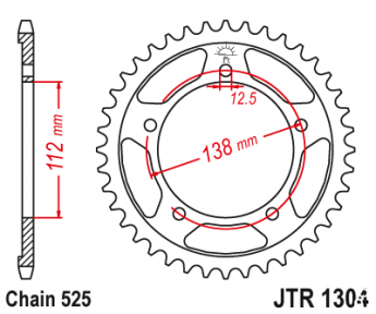 Зірка задня JT JTR1304.42ZBK