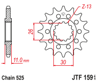 Зірка передня JT JTF1591.16RB