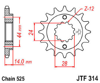 Зірка передня JT JTF314.16