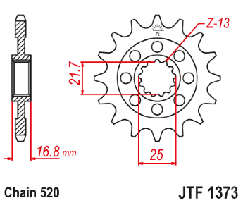 Зірка передня JT JTF1373.16