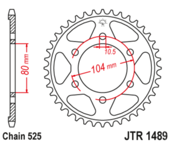Зірка задня JT JTR1489.41