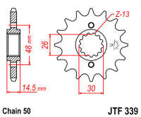 Звезда передняя JT JTF339.16