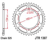 Звезда задняя JT JTR1307.45