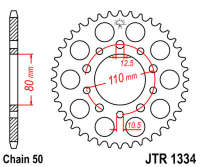 Звезда задняя JT JTR1334