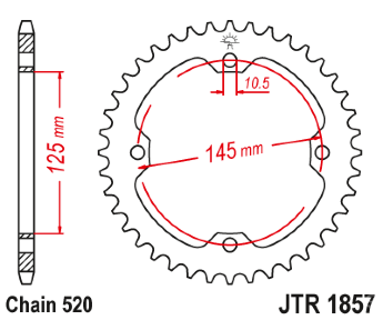 Звезда задняя JT JTR1857.38