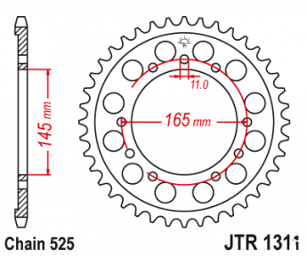 Зірка задня JT JTR1311.43