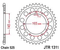 Зірка задня JT JTR1311.44