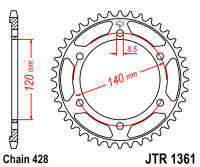 Звезда задняя JT JTR1361.50