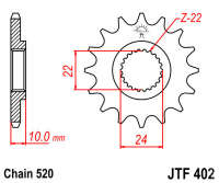 Звезда передняя JT JTF402.16