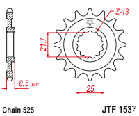 Звезда передняя JT JTF1537.15RB