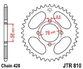 Звезда задняя JT JTR810.48