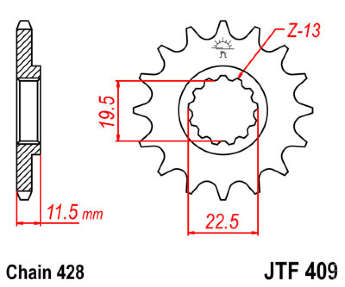 Звезда передняя JT JTF409.14