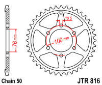 Звезда задняя JT JTR816.45