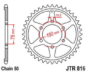 Звезда задняя JT JTR816.45