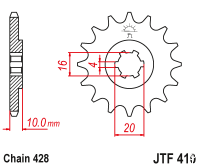 Звезда передняя JT JTF410.14