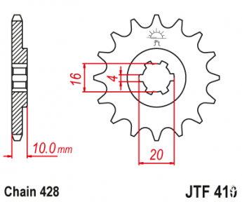 Звезда передняя JT JTF410.14