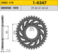 Звезда задняя Sunstar 1-4347-40