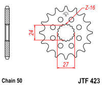 Звезда передняя JT JTF423.17