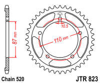 Звезда задняя JT JTR823.39
