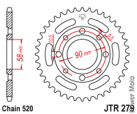 Зірка задня JT JTR279.30