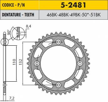 Звезда задняя легкосплавная SUNSTAR 5-2481-46