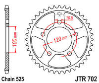 Зірка задня JT JTR702.41