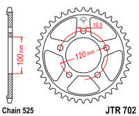 Зірка задня JT JTR702.41