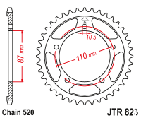 Звезда задняя JT JTR823.46