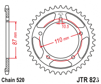 Зірка задня JT JTR823.46