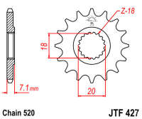 Звезда передняя JT JTF427.12