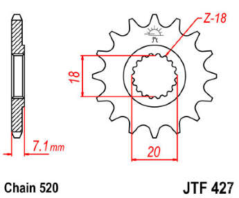 Звезда передняя JT JTF427.12