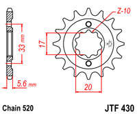 Звезда передняя JT JTF430.13