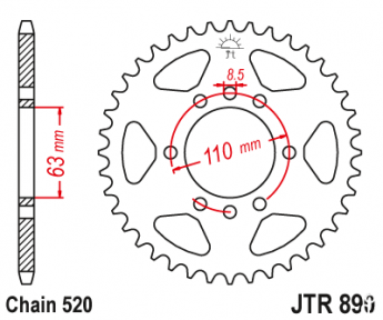 Зірка задня JT JTR890.45